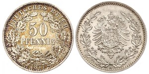 50 Pfennig Imperio alemán (1871-1918)  