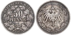 50 Pfennig Imperio alemán (1871-1918)  