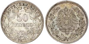 50 Pfennig Imperio alemán (1871-1918)  
