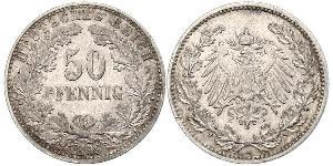 50 Pfennig Imperio alemán (1871-1918)  