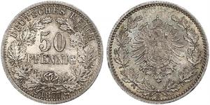 50 Pfennig Imperio alemán (1871-1918)  