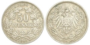 50 Pfennig Imperio alemán (1871-1918)  