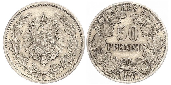 50 Pfennig Imperio alemán (1871-1918)  