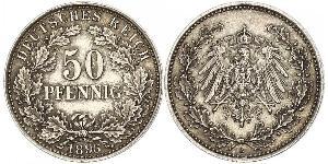 50 Pfennig Impero tedesco (1871-1918)  