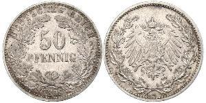 50 Pfennig Impero tedesco (1871-1918)  