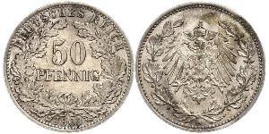 50 Pfennig Impero tedesco (1871-1918)  