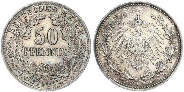 50 Pfennig Impero tedesco (1871-1918)  