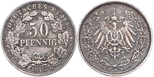 50 Pfennig Impero tedesco (1871-1918)  