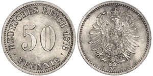 50 Pfennig 德国 銀 