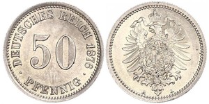 50 Pfennig 德国 銀 