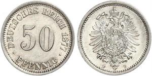 50 Pfennig 德国 銀 