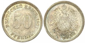50 Pfennig 德国 銀 