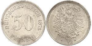 50 Pfennig 德国 銀 