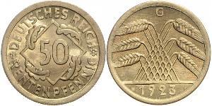 50 Pfennig / 50 Reichpfennig Weimar Republic (1918-1933) Brass 