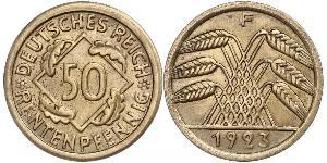 50 Pfennig / 50 Reichpfennig Weimar Republic (1918-1933) Brass 