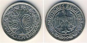 50 Pfennig / 50 Reichpfennig Weimar Republic (1918-1933) Copper/Nickel 