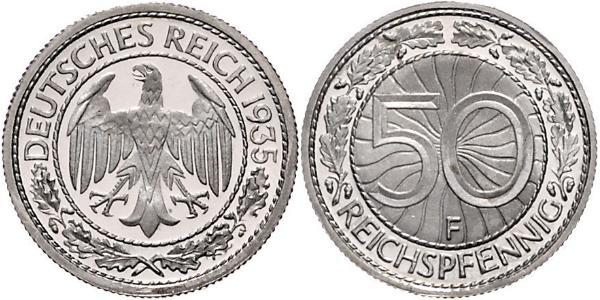 50 Pfennig / 50 Reichpfennig République de Weimar (1918-1933) Cuivre/Nickel 