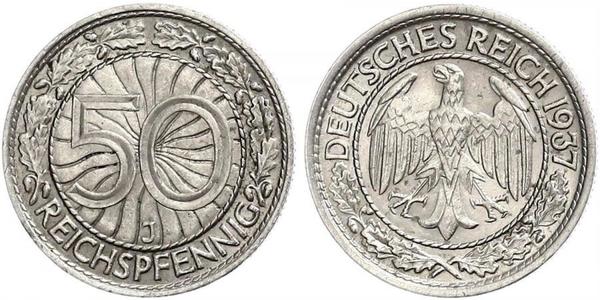 50 Pfennig / 50 Reichpfennig République de Weimar (1918-1933) Cuivre/Nickel 