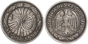 50 Pfennig / 50 Reichpfennig Weimarer Republik (1918-1933) Kupfer/Nickel 