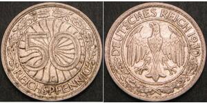 50 Pfennig / 50 Reichpfennig Weimarer Republik (1918-1933) Kupfer/Nickel 