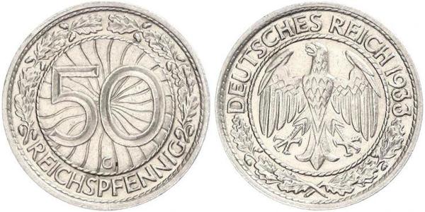 50 Pfennig / 50 Reichpfennig Weimarer Republik (1918-1933) Kupfer/Nickel 