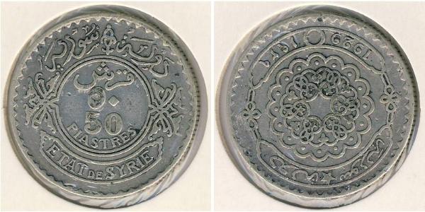 50 Piastre Syrien Silber 