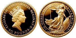 50 Pound Reino Unido (1922-) Oro Isabel II (1926-2022)