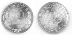 50 Qindarka Sozialistische Volksrepublik Albanien (1944 - 1992) Aluminium 