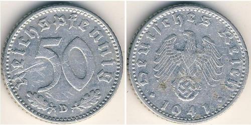 50 Reichpfennig Germania nazista (1933-1945) Alluminio 