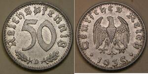 50 Reichpfennig Nazi Germany (1933-1945) Aluminium 