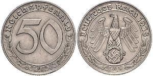 50 Reichpfennig Germania nazista (1933-1945) Nichel 