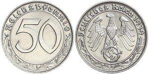 50 Reichpfennig Germania nazista (1933-1945) Nichel 