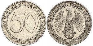 50 Reichpfennig Germania nazista (1933-1945) Nichel 