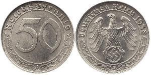 50 Reichpfennig Germania nazista (1933-1945) Nichel 