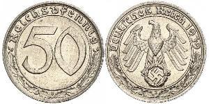 50 Reichpfennig Germania nazista (1933-1945) Nichel 