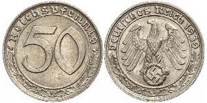 50 Reichpfennig Germania nazista (1933-1945) Nichel 