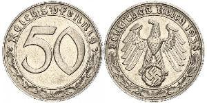 50 Reichpfennig Germania nazista (1933-1945) Nichel 