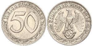 50 Reichpfennig Nazi Germany (1933-1945) Nickel 