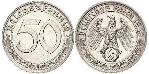 50 Reichpfennig Nazi Germany (1933-1945) Nickel 