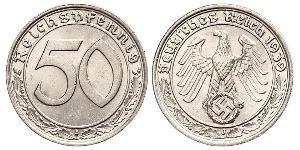 50 Reichpfennig Alemania nazi (1933-1945) Níquel 