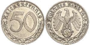 50 Reichpfennig 納粹德國 (1933 - 1945) 镍 