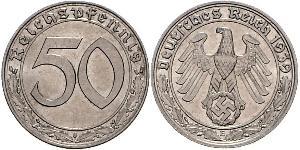 50 Reichpfennig 納粹德國 (1933 - 1945) 镍 