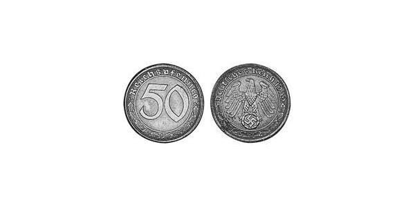 50 Reichpfennig 納粹德國 (1933 - 1945) 镍 