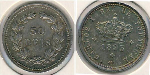 50 Reis Regno del Portogallo (1139-1910) Argento 