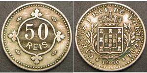 50 Reis Kingdom of Portugal (1139-1910) Kupfer/Nickel  Karl I. von Portugal (1863-1908)