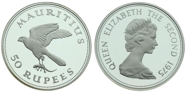 50 Rupee Maurice Argent 