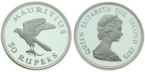 50 Rupee Mauritius Silber 