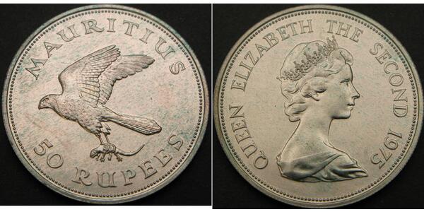 50 Rupee Mauritius 銀 