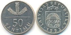 50 Santims Lettonie (1991 - ) Cuivre/Nickel 