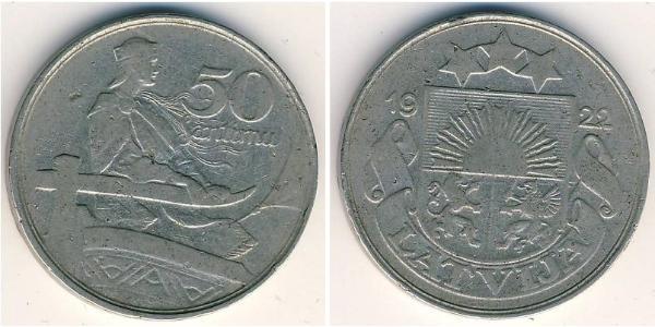 50 Santims Латвия Никель 